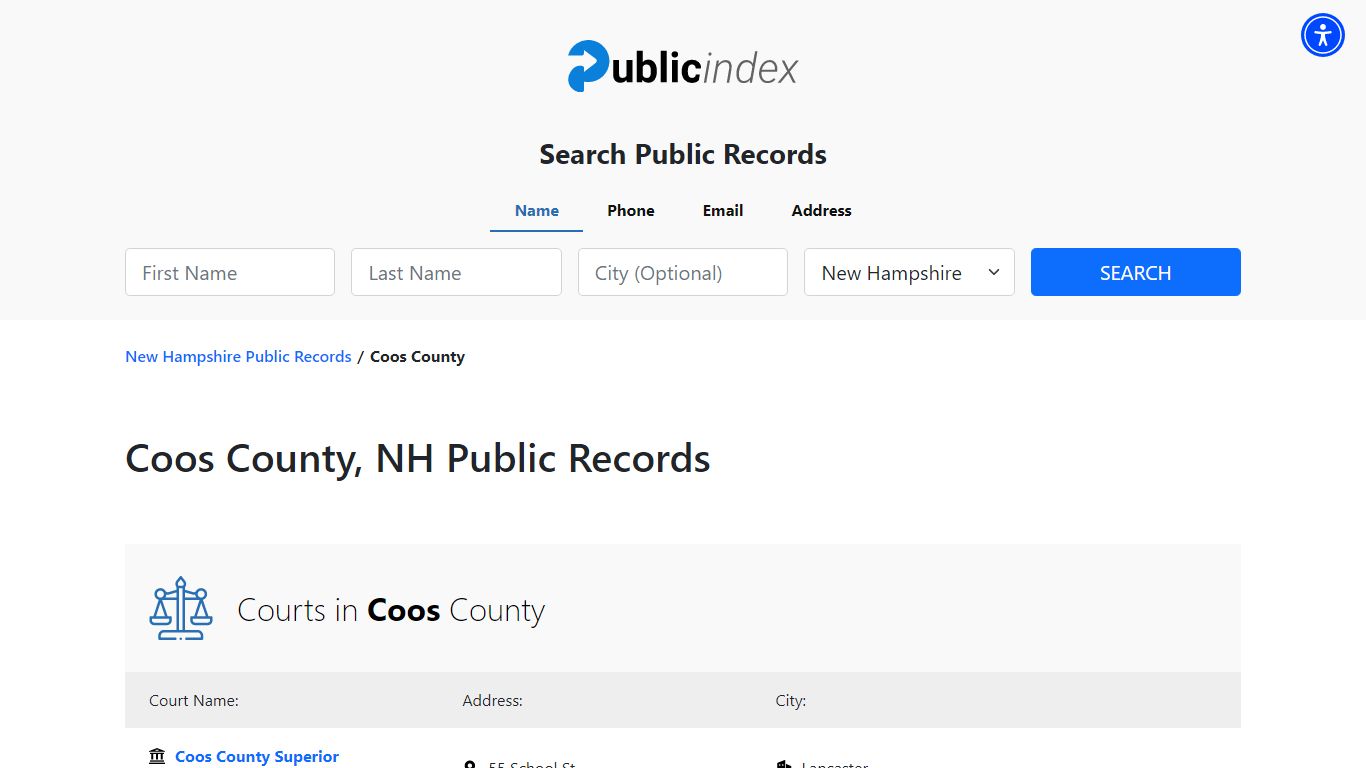 Coos County, NH Public Court, Arrest and Inmate Records - ThePublicIndex