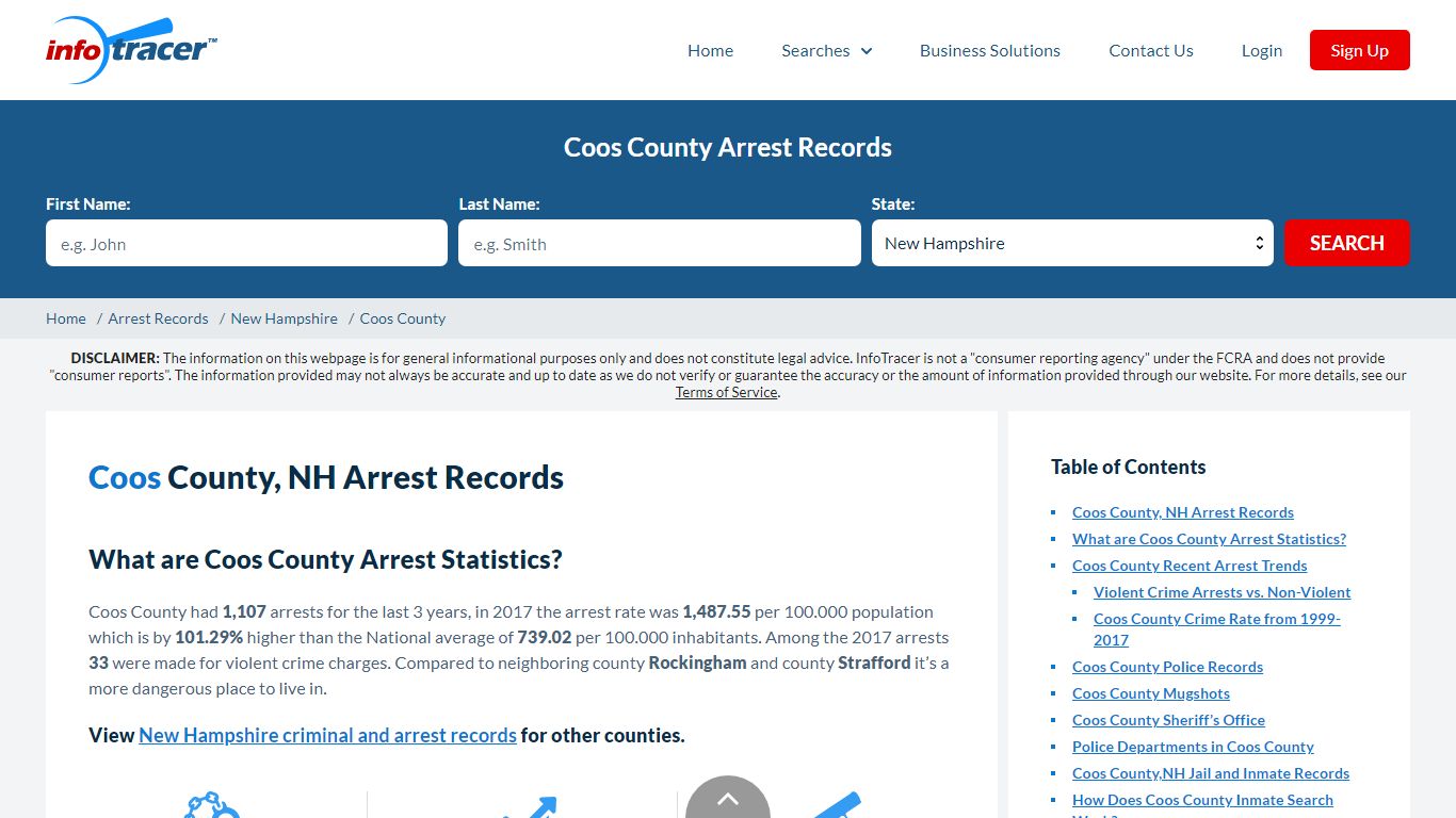 Coos County, NH Arrests, Mugshots & Jail Inmate Records - InfoTracer